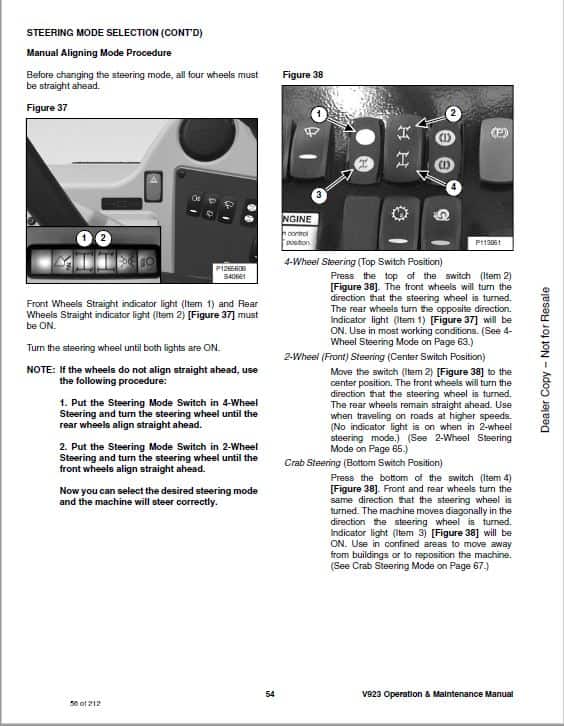 Bobcat V923 versaHANDLER Telescopic Service Repair Manual
