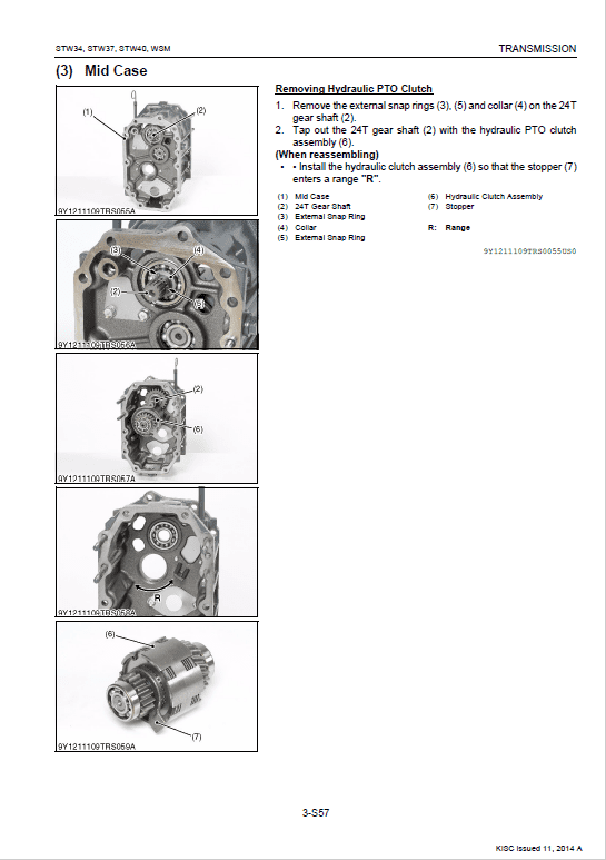 Kubota STW34, STW37, STW40 Tractor Service Manual