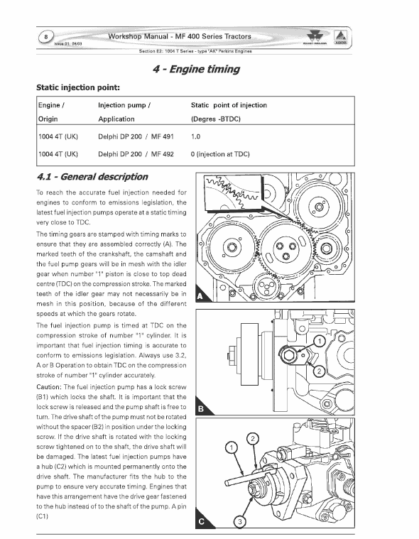 Massey Ferguson 451, 471, 481, 491, 492 Tractor Service Manual Workshop Guide