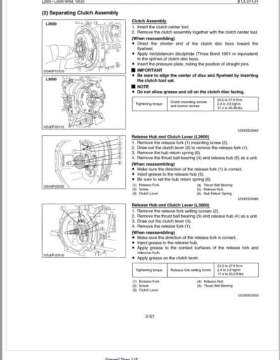 Kubota L2600, L3000 Tractor Workshop Repair Manual