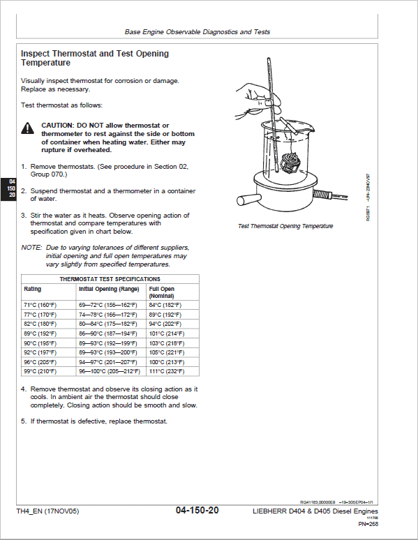 Liebherr D404 TH4, D405 TH4 Engine Service Manual