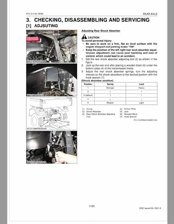 Kubota RTV-X1140 Utility Vehicle Workshop Service Repair Manual