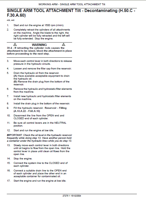 Case 435 and 445 SkidSteer Loader Service Manual Workshop Guide
