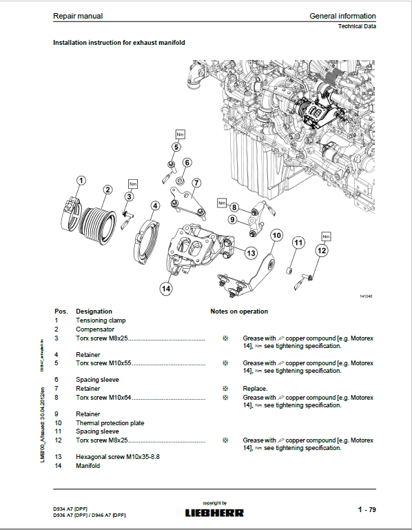 Liebherr D934 A7 DFP, D936 A7 DPF, D946 A7 DPF Engine Service Manual