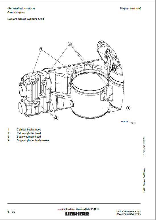 Liebherr D934 A7-03, D936 A7-03, D944 A7-03, D946 A7-03 Engine Service Manual