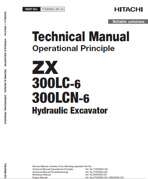 Hitachi ZX330LC-6 and ZX300LCN-6 ZAXIS Excavator Repair Manual Workshop Guide