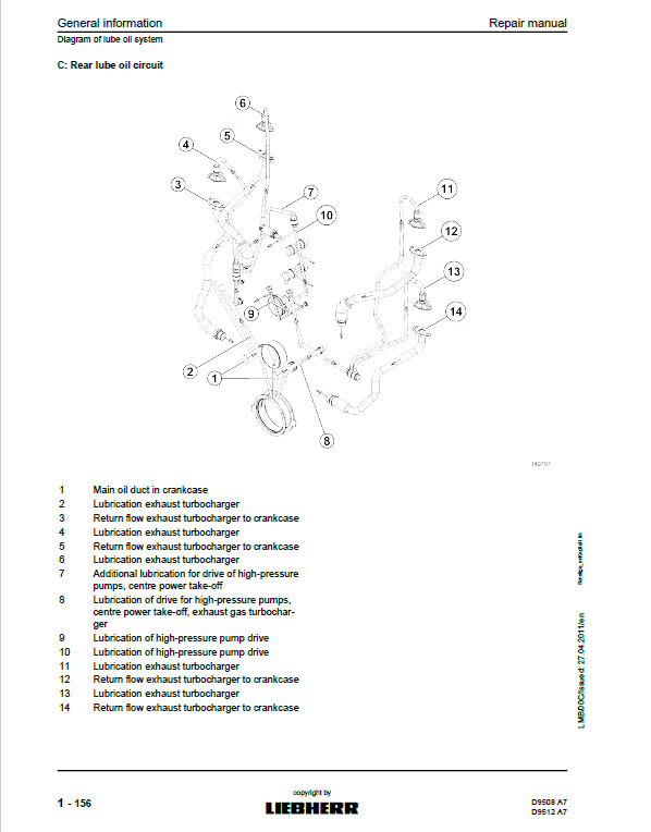 Liebherr D9508 A7, D9512 A7 Engine Service Manual