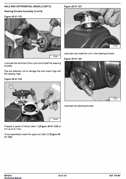 Massey Ferguson MF 9205 Telescopic Handler Service Manual Workshop Guide