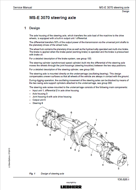 Liebherr LH22C, LH22M, LH24, LH26M, LH30C, LH30M, LH35M, LH35T Excavator Manual
