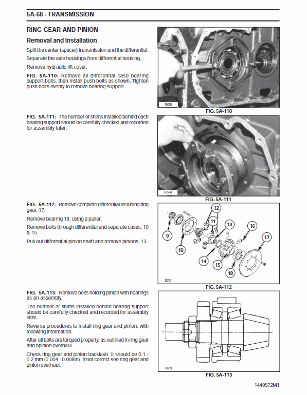 Massey Ferguson 1165, 1445 Tractor Service Manual Workshop Guide