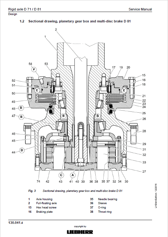 Liebherr LH40C, LH40M, LH50M, LH50MT Tier 4F Excavator Service Manual
