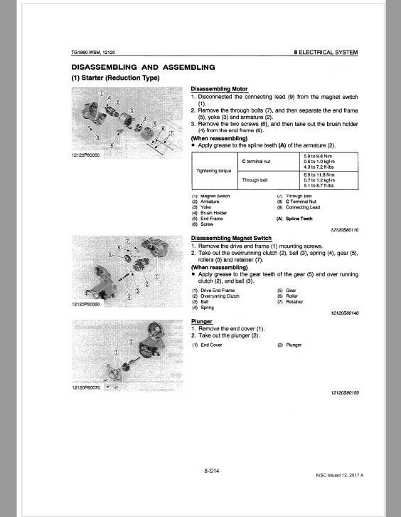 Kubota TG1860, TG1860G Lawn Mower Workshop Repair Manual