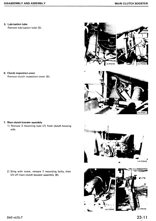 Komatsu D60S-7 and S65S-7 Dozer Service Manual Workshop Guide