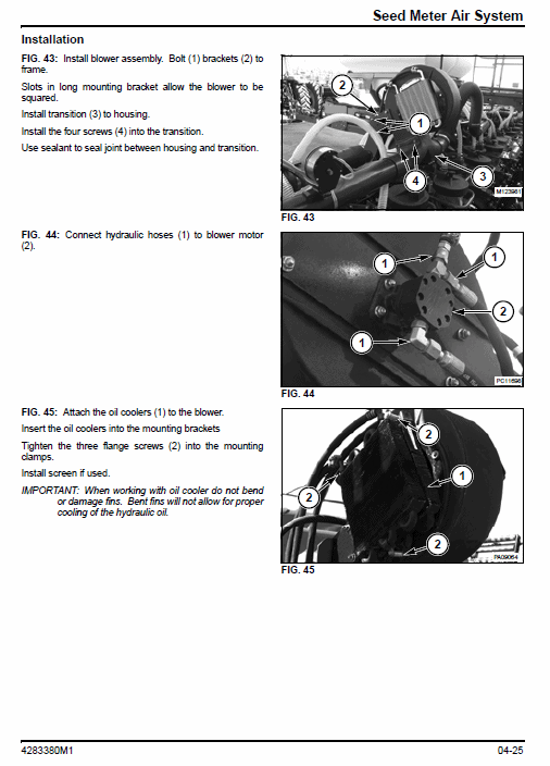 Massey Ferguson 8816, 8824 Planter Service Manual Workshop Guide