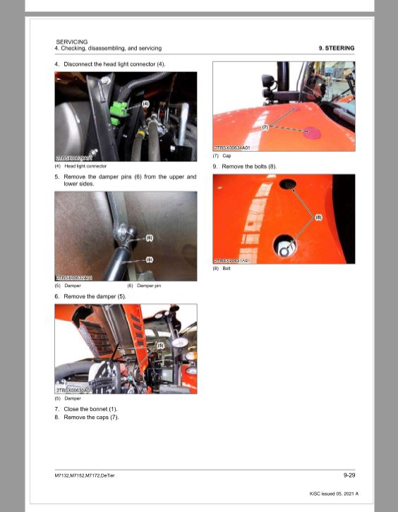 Kubota M7132, M7152, M7172 Tractor Workshop Service Repair Manual