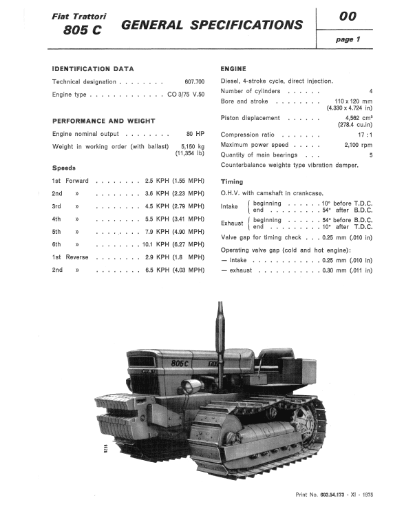 Fiat 805C Crawler Tractor Workshop Service Manual Workshop Guide