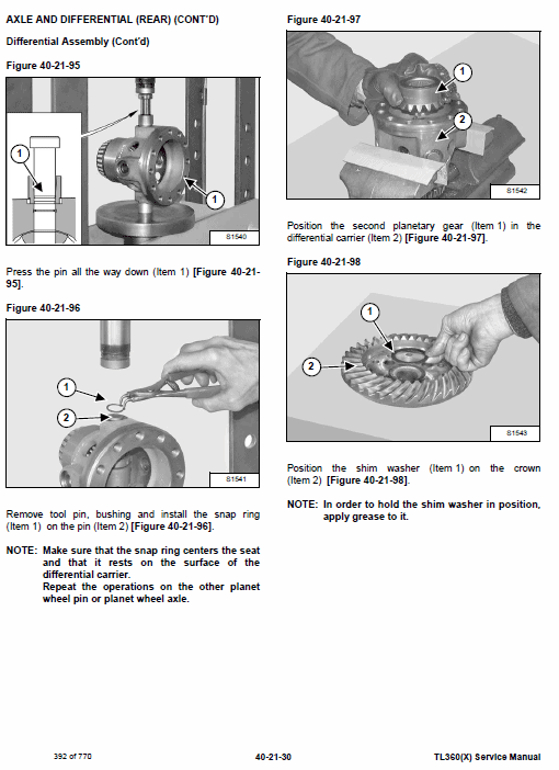 Bobcat TL360 and TL360X Telescopic Handler Service Manual