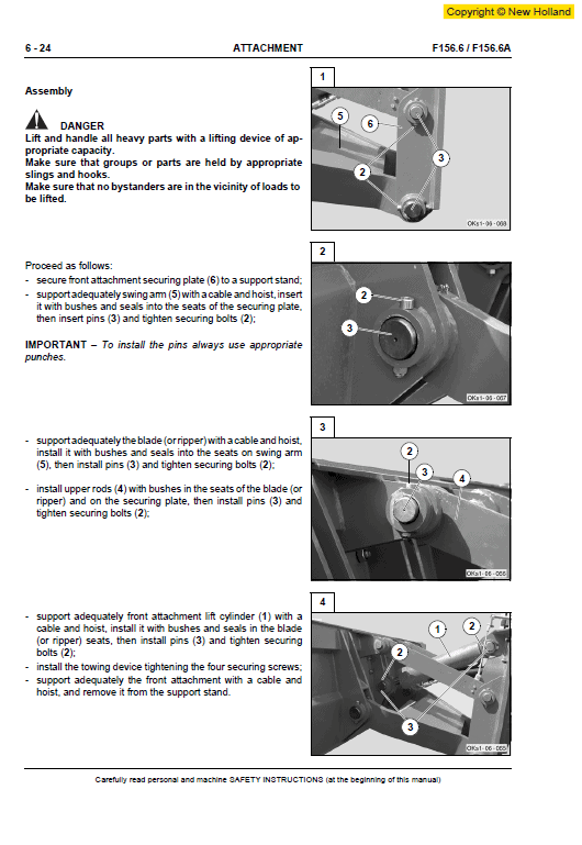New Holland F156.6 and F156.6A Grader Service Manual Workshop Guide