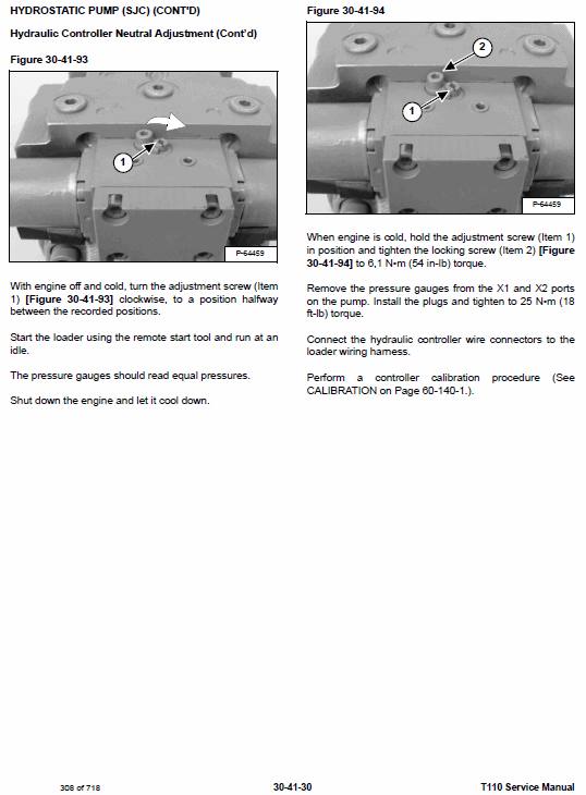 Bobcat T110 Compact Loader Service Manual Workshop Guide