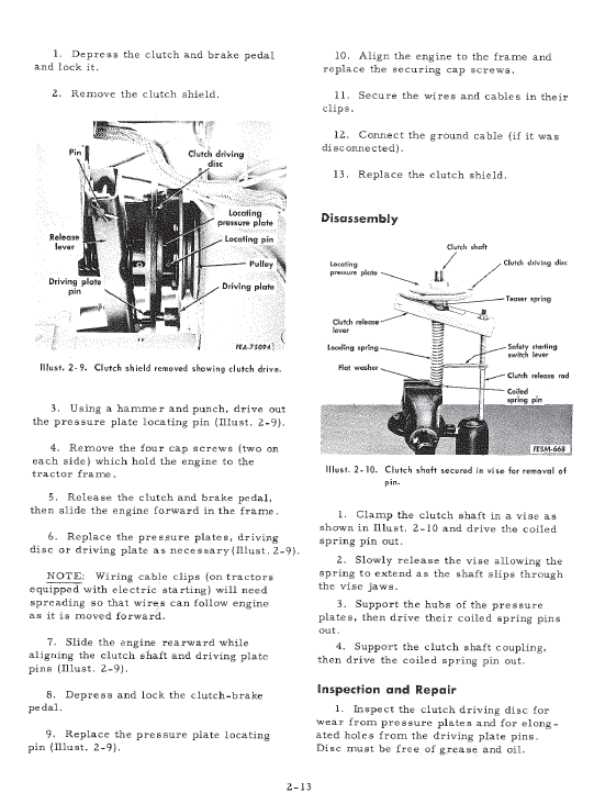 Cub Cadet 71, 102, 122 and 123 Tractor Service Manual Workshop Guide