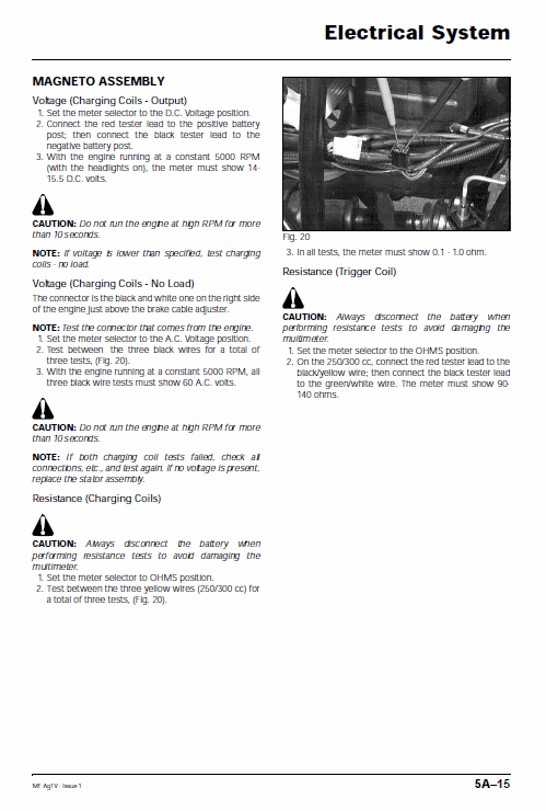 Massey Ferguson AgTV 250 300 400 500 Quad Service Manual Workshop Guide
