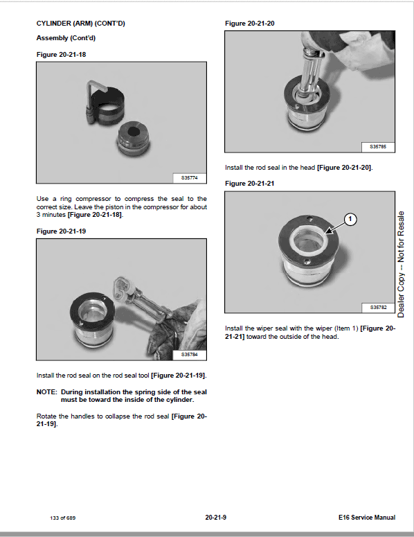 Bobcat E16 Excavator Repair Service Manual