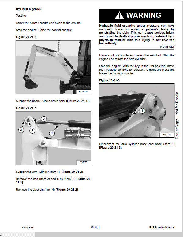 Bobcat E17 Excavator Repair Service Manual