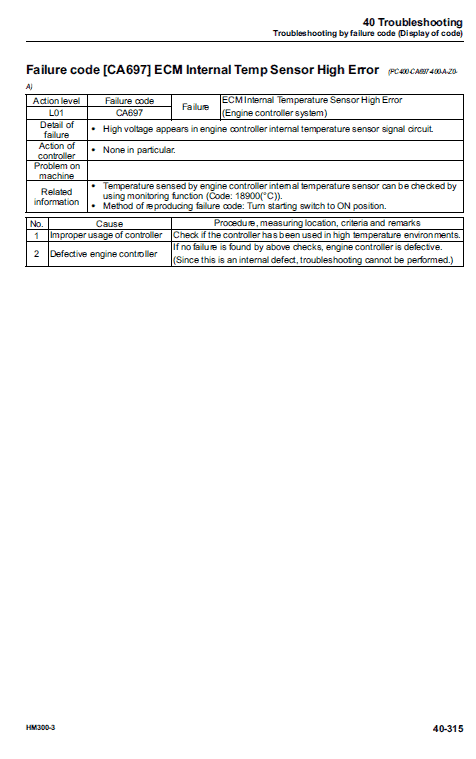 Komatsu HM300-3 Dump Truck Service Manual Workshop Guide