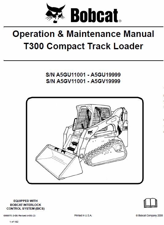 Bobcat T300 Loader Service Manual Workshop Guide