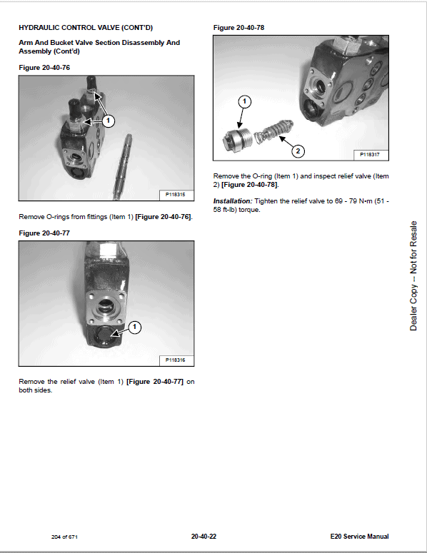 Bobcat E20 Excavator Repair Service Manual