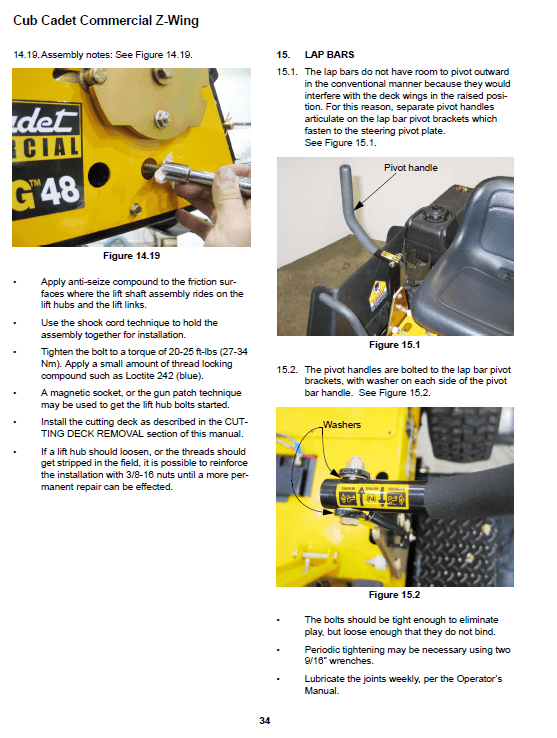 Cub Cadet Z-Wing Series Service Manual Workshop Guide