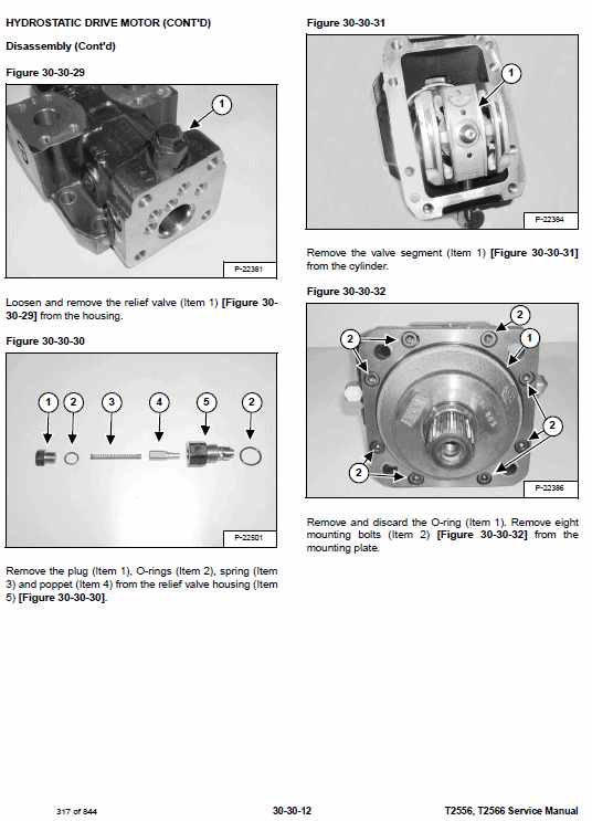 Bobcat T2556 and T2566 Telescopic Handler Service Manual Workshop Guide