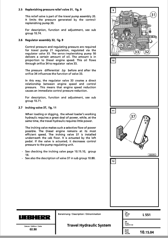 Liebherr L551 Wheel Loader Service Manual