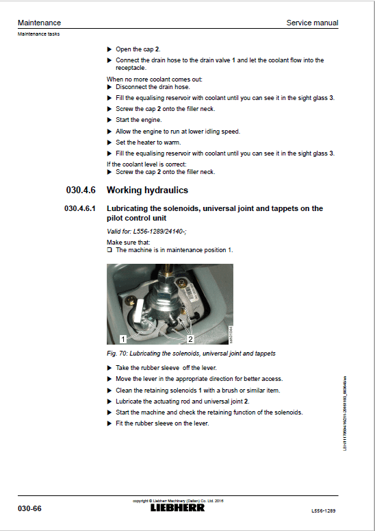 Liebherr L556 Type 1289 Wheel Loader Service Manual