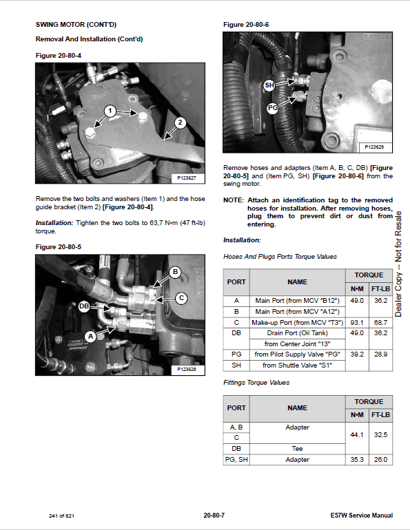 Bobcat E57W Excavator Repair Service Manual