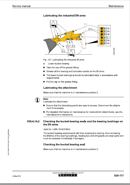 Liebherr L566 Type 1616 Wheel Loader Service Manual