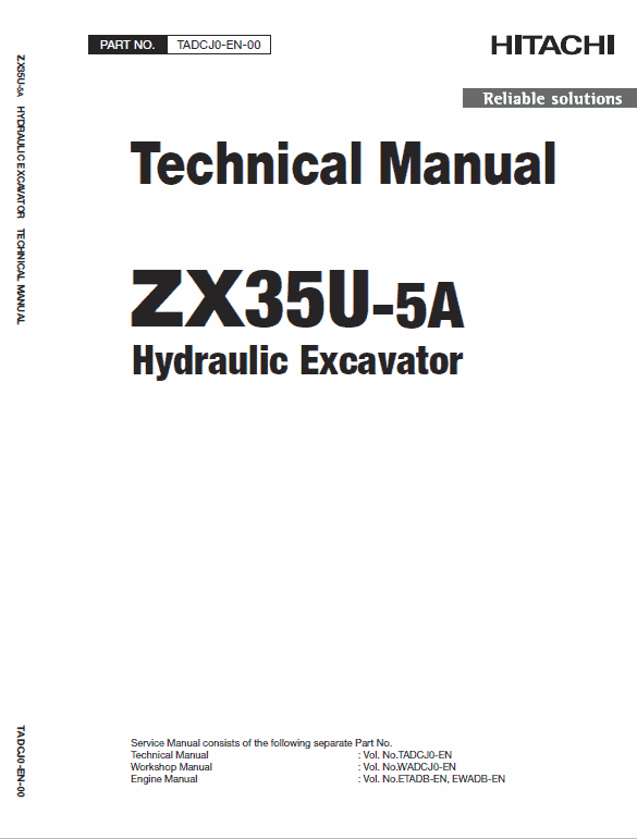 Hitachi ZX35U-5A Mini Excavator Service Repair Manual Workshop Guide