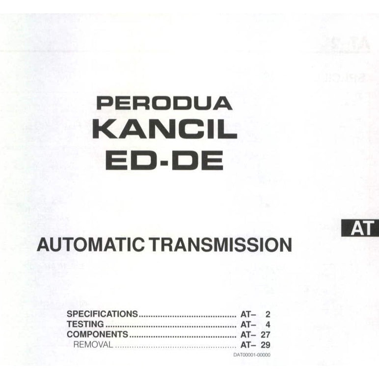 PERODUA KANCIL MK2 2002-2009 Full Manual Set – Repair & Maintenance Manual