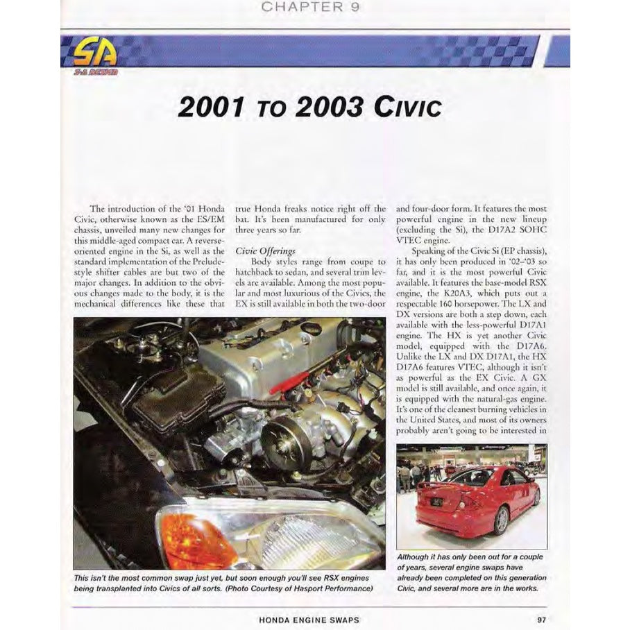 HONDA ENGINE SWAPS 2008 Full Manual Set – H, B, D, K & ZC SERIES