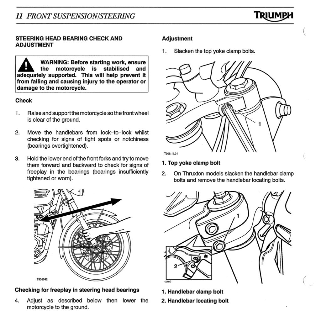 TRIUMPH BONNEVILLE T100 /THRUXTON/SCRAMBLER/AMERICA/SPEEDMASTER 2001-2016 Full Manual Set – Repair & Maintenance Manual