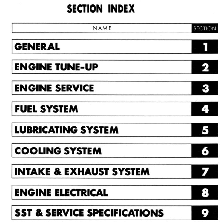 TOYOTA ENGINE 20R Workshop Repair Manual