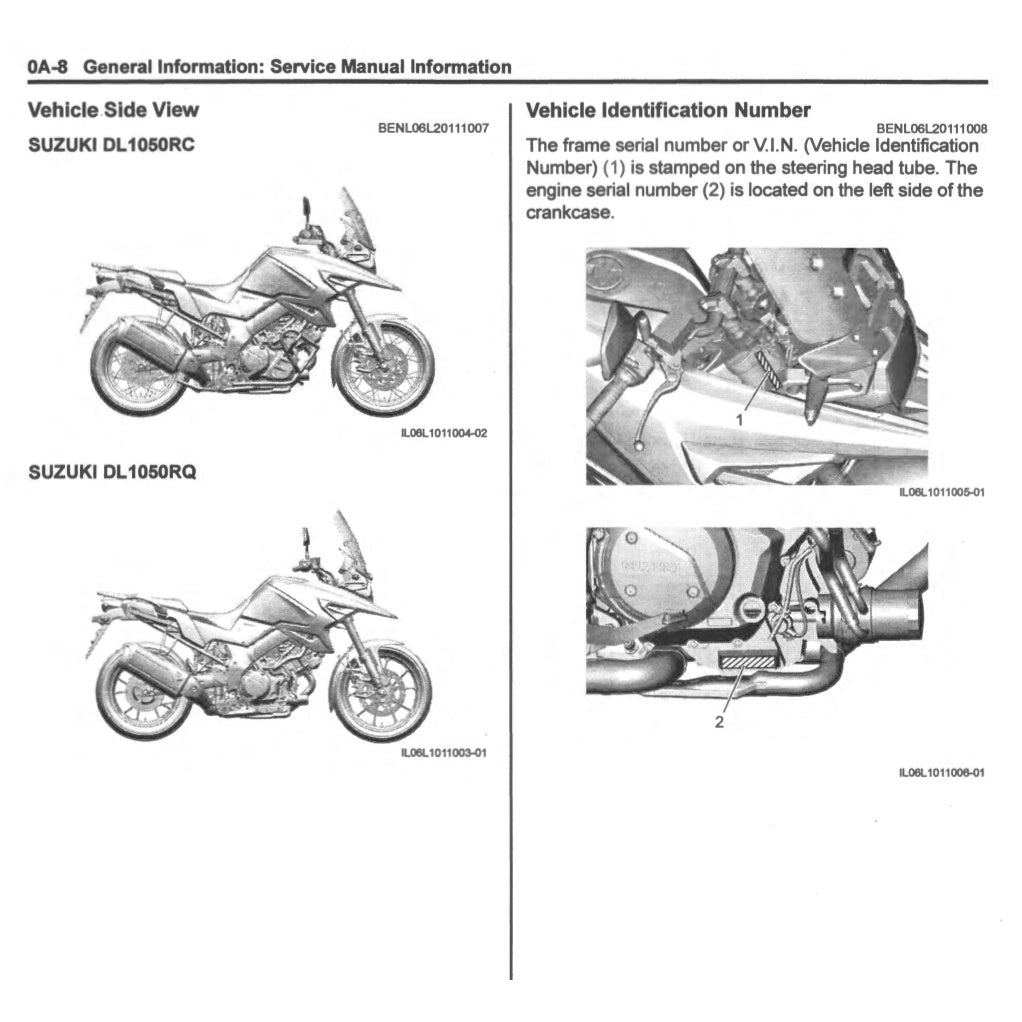 SUZUKI V STORM V STROM VSTROM DL1050 RC/RQ/XT 2020-2023 Full Manual Set – Repair & Maintenance Manual and Spare Parts Catalogand OWNER's MANUAL