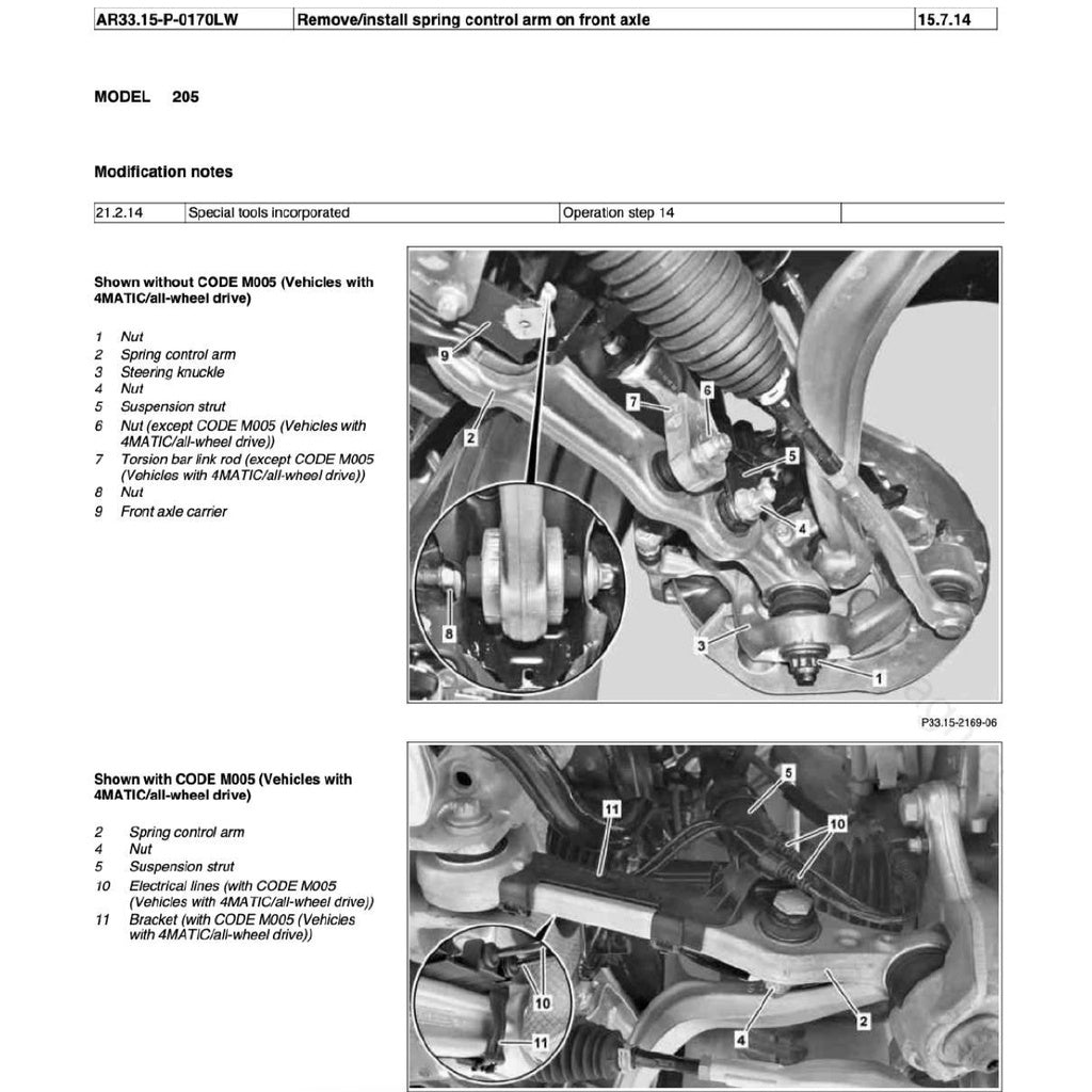 MERCEDES BENZ C-CLASS W205 M274 2015-2021 Full Manual Set – Repair & Maintenance Manual