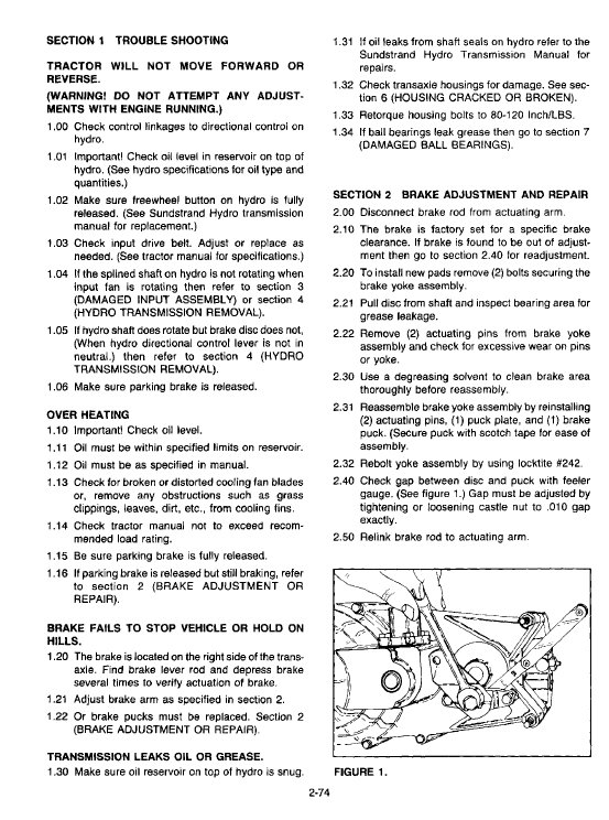 Cub Cadet 1220, 1315, 1320, 1405, 1415, 1420 Tractor Service Manual Workshop Guide