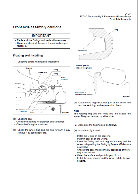 Kawasaki 85ZV-2 Wheel Loader Service Manual