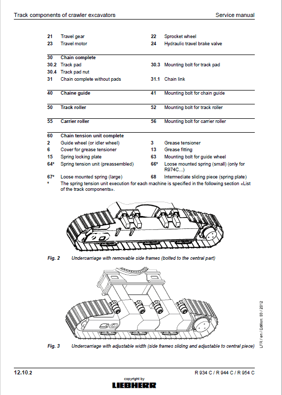 Liebherr A934C, R934C, R944C, R954C Litronic Excavator Service Manual