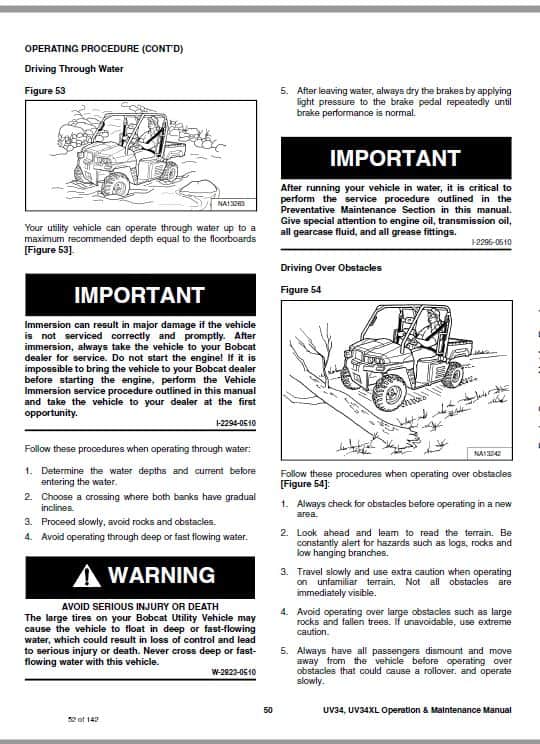 Bobcat UV34, UV34XL Utility Vehicle Service Repair Manual