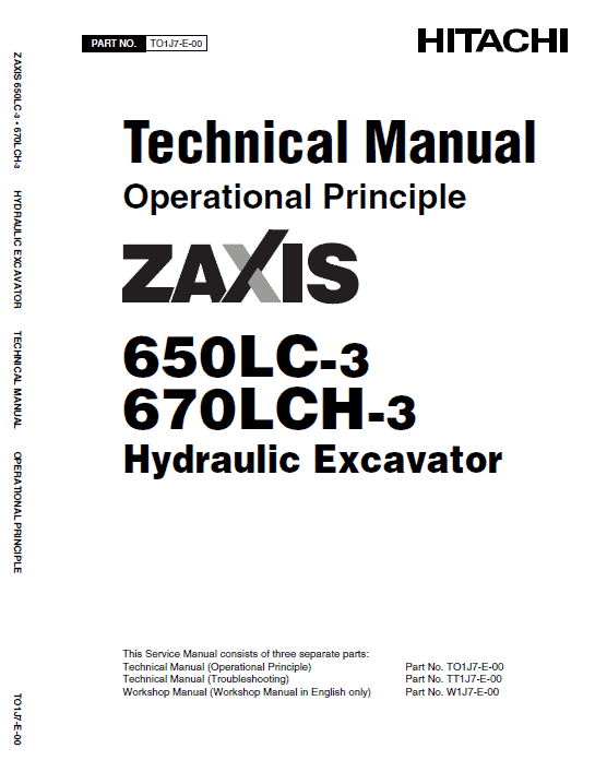 Hitachi ZX650LC-3 and ZX670LCH-3 Excavator Service Repair Manual Workshop Guide