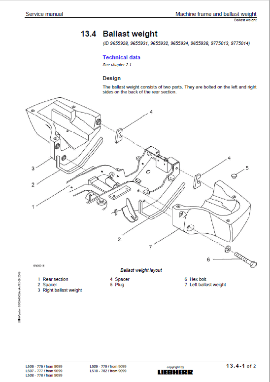 Liebherr L506, L507, L508, L509, L510 Wheel Loader Service Manual