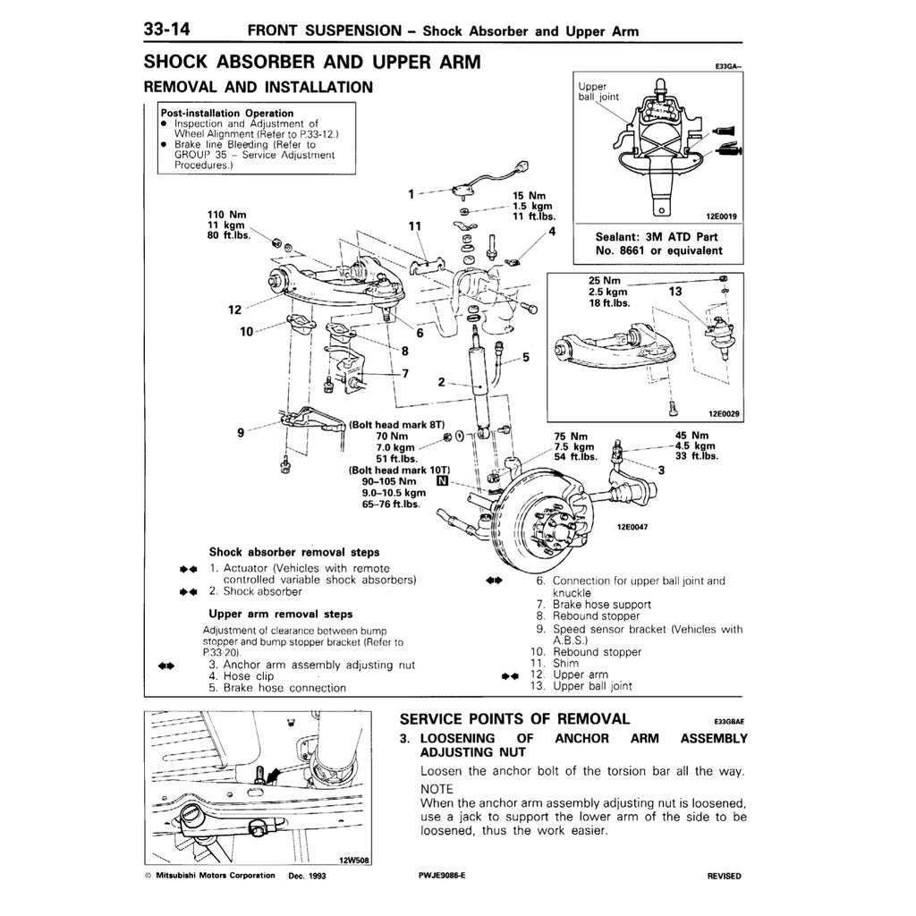 MITSUBISHI PAJERO II V20 1991-1999 Full Manual Set – Repair & Maintenance Manual